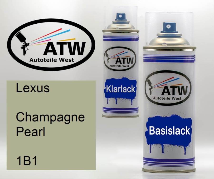 Lexus, Champagne Pearl, 1B1: 400ml Sprühdose + 400ml Klarlack - Set, von ATW Autoteile West.